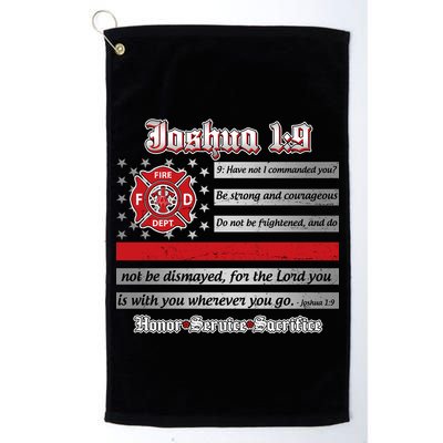 Fire Fighters Red Line Flag Joshua 1:9 Golf Towel