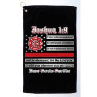 Fire Fighters Red Line Flag Joshua 1:9 Golf Towel
