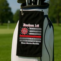 Fire Fighters Red Line Flag Joshua 1:9 Golf Towel