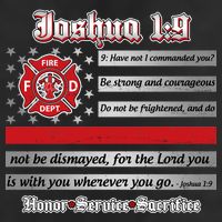 Fire Fighters Red Line Flag Joshua 1:9 Golf Towel
