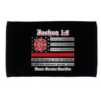 Fire Fighters Red Line Flag Joshua 1:9 Microfiber Hand Towel