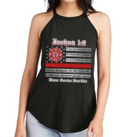 Fire Fighters Red Line Flag Joshua 1:9 Women's Perfect Tri Rocker Tank