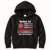 Fire Fighters Red Line Flag Joshua 1:9 Kids Hoodie