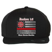 Fire Fighters Red Line Flag Joshua 1:9 Wool Snapback Cap