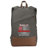 Fire Fighters Red Line Flag Joshua 1:9 Cotton Canvas Backpack