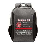 Fire Fighters Red Line Flag Joshua 1:9 Vector Backpack