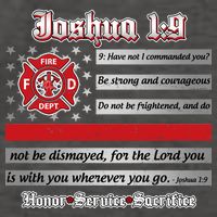Fire Fighters Red Line Flag Joshua 1:9 Vector Backpack
