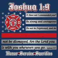 Fire Fighters Red Line Flag Joshua 1:9 Infant Baby Jersey Bodysuit