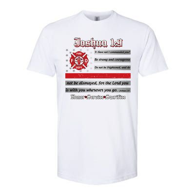 Fire Fighters Red Line Flag Joshua 1:9 Softstyle® CVC T-Shirt