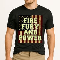 Fire Fury Power USA Flag Trump Quote Cooling Performance Crew T-Shirt