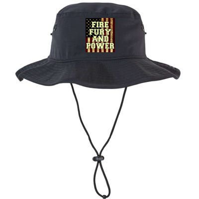 Fire Fury Power USA Flag Trump Quote Legacy Cool Fit Booney Bucket Hat