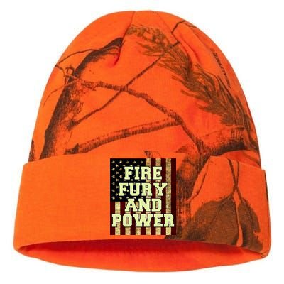 Fire Fury Power USA Flag Trump Quote Kati Licensed 12" Camo Beanie