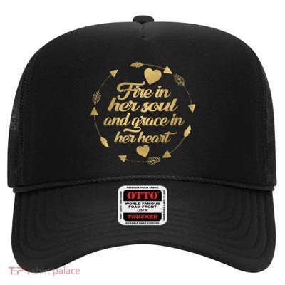 Fire In her Soul High Crown Mesh Back Trucker Hat
