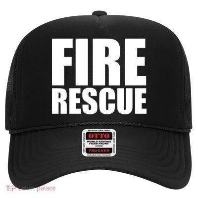 Fire Rescue High Crown Mesh Back Trucker Hat