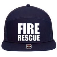 Fire Rescue 7 Panel Mesh Trucker Snapback Hat