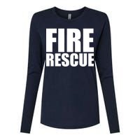 Fire Rescue Womens Cotton Relaxed Long Sleeve T-Shirt