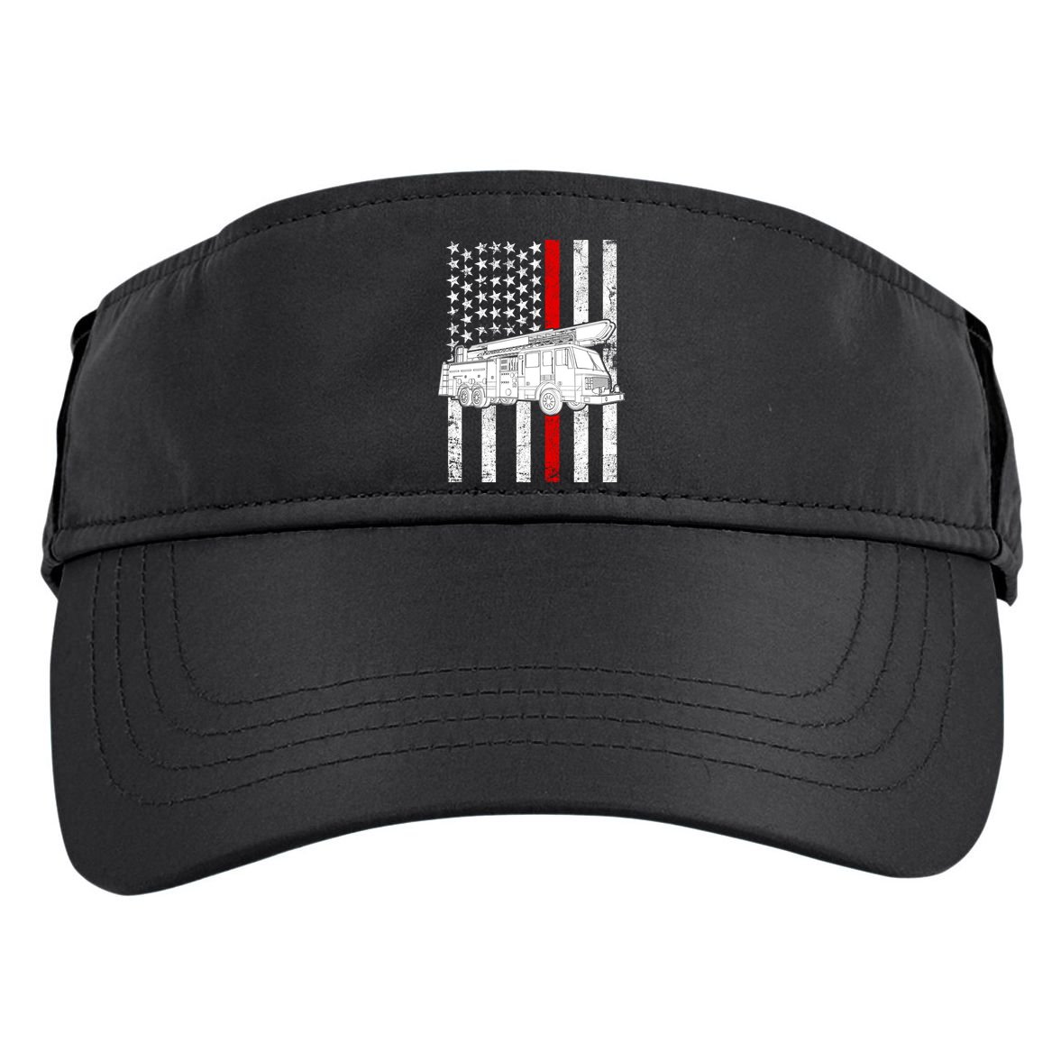 Fire Truck American Firefighter Thin Red Line Flag Adult Drive Performance Visor