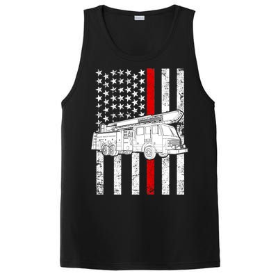 Fire Truck American Firefighter Thin Red Line Flag PosiCharge Competitor Tank