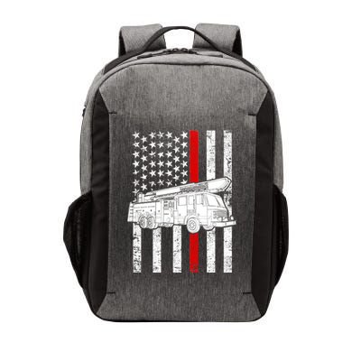 Fire Truck American Firefighter Thin Red Line Flag Vector Backpack