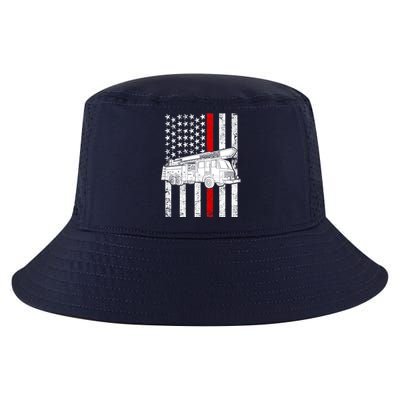 Fire Truck American Firefighter Thin Red Line Flag Cool Comfort Performance Bucket Hat