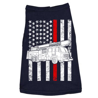 Fire Truck American Firefighter Thin Red Line Flag Doggie Tank