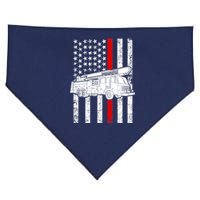 Fire Truck American Firefighter Thin Red Line Flag USA-Made Doggie Bandana