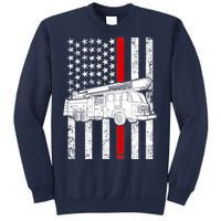 Fire Truck American Firefighter Thin Red Line Flag Sweatshirt