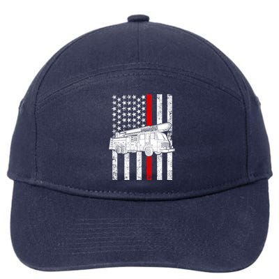 Fire Truck American Firefighter Thin Red Line Flag 7-Panel Snapback Hat