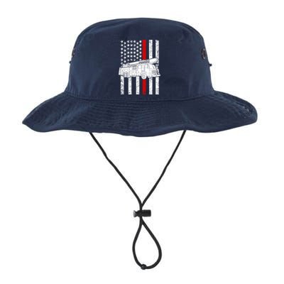 Fire Truck American Firefighter Thin Red Line Flag Bucket Hat