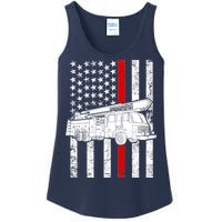 Fire Truck American Firefighter Thin Red Line Flag Ladies Essential Tank