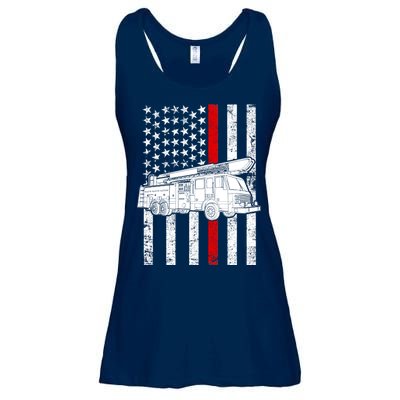 Fire Truck American Firefighter Thin Red Line Flag Ladies Essential Flowy Tank