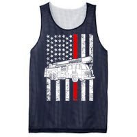 Fire Truck American Firefighter Thin Red Line Flag Mesh Reversible Basketball Jersey Tank