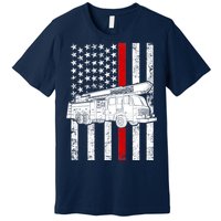 Fire Truck American Firefighter Thin Red Line Flag Premium T-Shirt