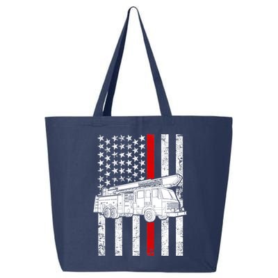 Fire Truck American Firefighter Thin Red Line Flag 25L Jumbo Tote