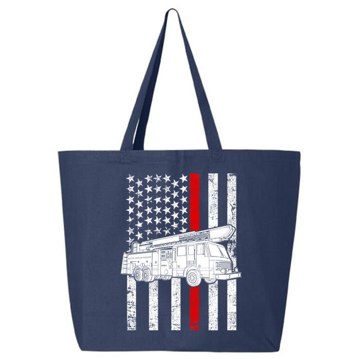 Fire Truck American Firefighter Thin Red Line Flag 25L Jumbo Tote