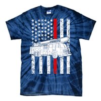 Fire Truck American Firefighter Thin Red Line Flag Tie-Dye T-Shirt