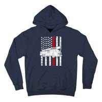 Fire Truck American Firefighter Thin Red Line Flag Tall Hoodie