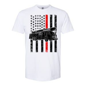 Fire Truck American Firefighter Thin Red Line Flag Softstyle® CVC T-Shirt