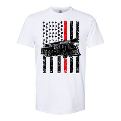 Fire Truck American Firefighter Thin Red Line Flag Softstyle CVC T-Shirt