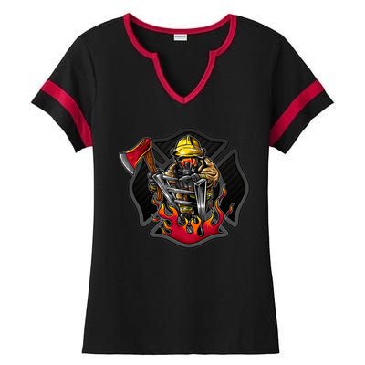 Firefighter Ladies Halftime Notch Neck Tee