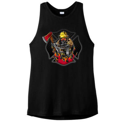 Firefighter Ladies PosiCharge Tri-Blend Wicking Tank