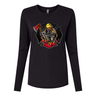 Firefighter Womens Cotton Relaxed Long Sleeve T-Shirt