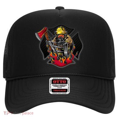 Firefighter High Crown Mesh Back Trucker Hat
