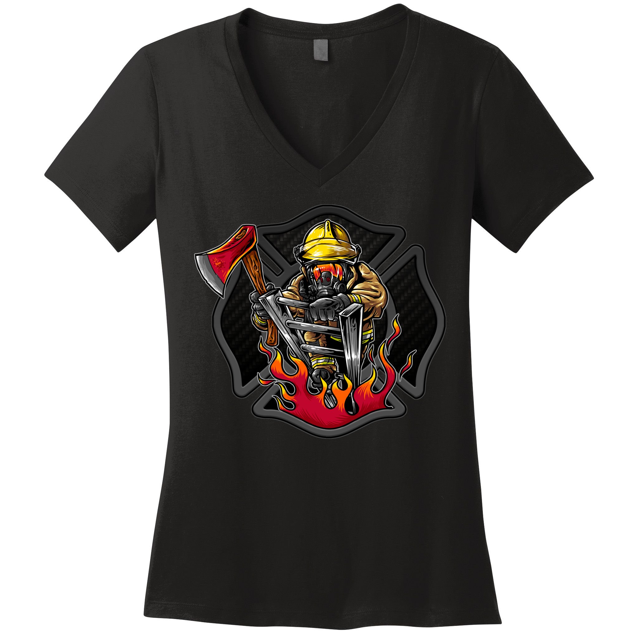 Firefighter Women's V-Neck T-Shirt