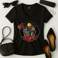 Firefighter Women's V-Neck T-Shirt