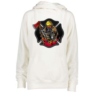 Firefighter Womens Funnel Neck Pullover Hood