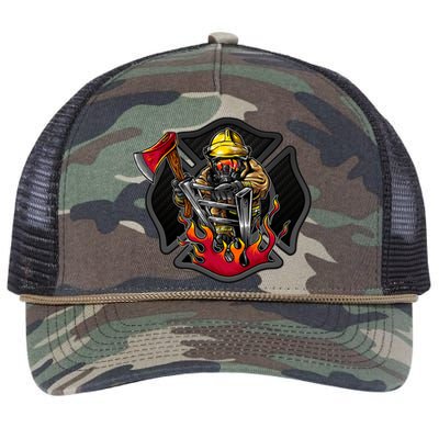 Firefighter Retro Rope Trucker Hat Cap