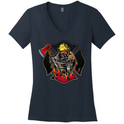 Firefighter Women's V-Neck T-Shirt