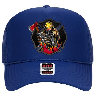 Firefighter High Crown Mesh Back Trucker Hat