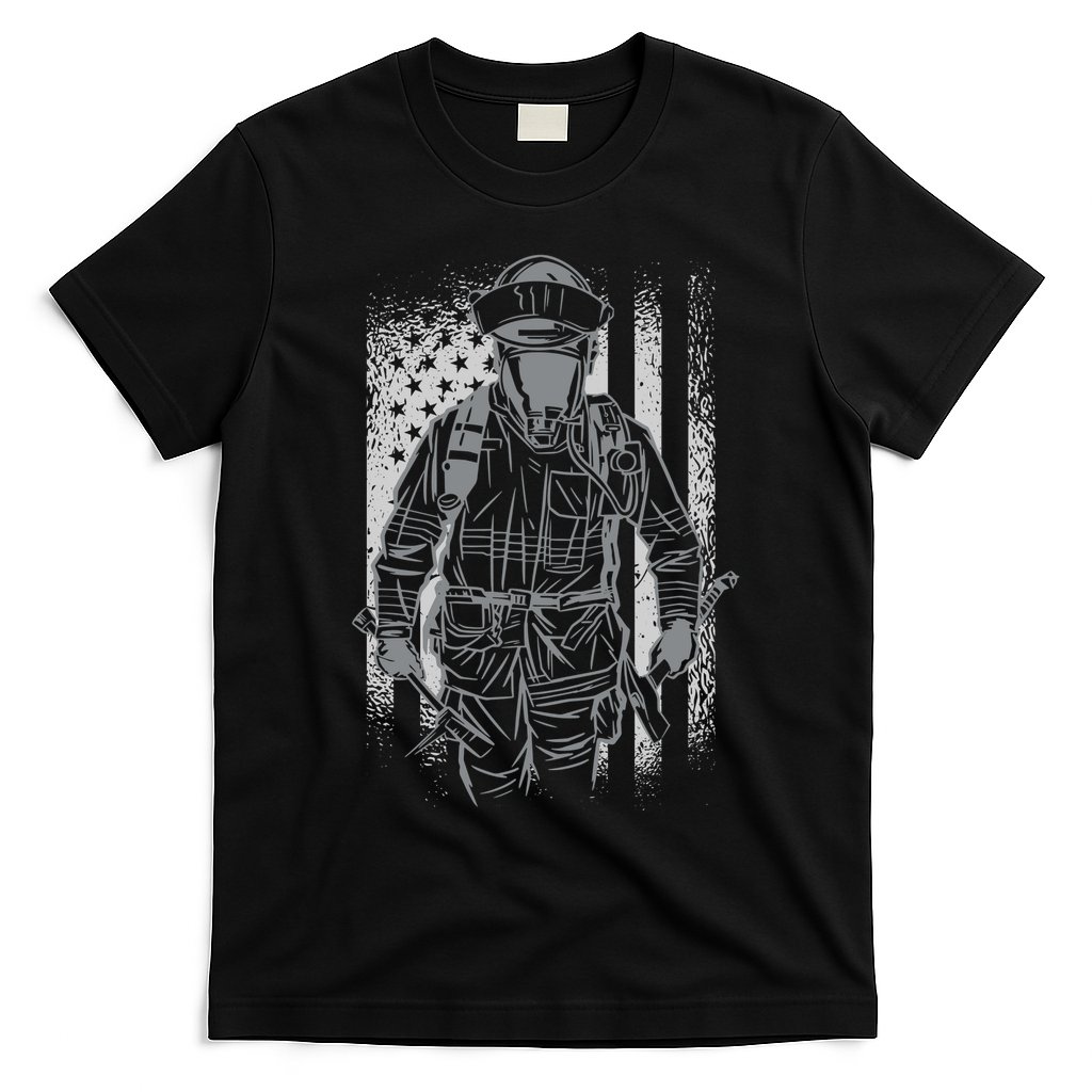Firefighter American Flag T-Shirt
